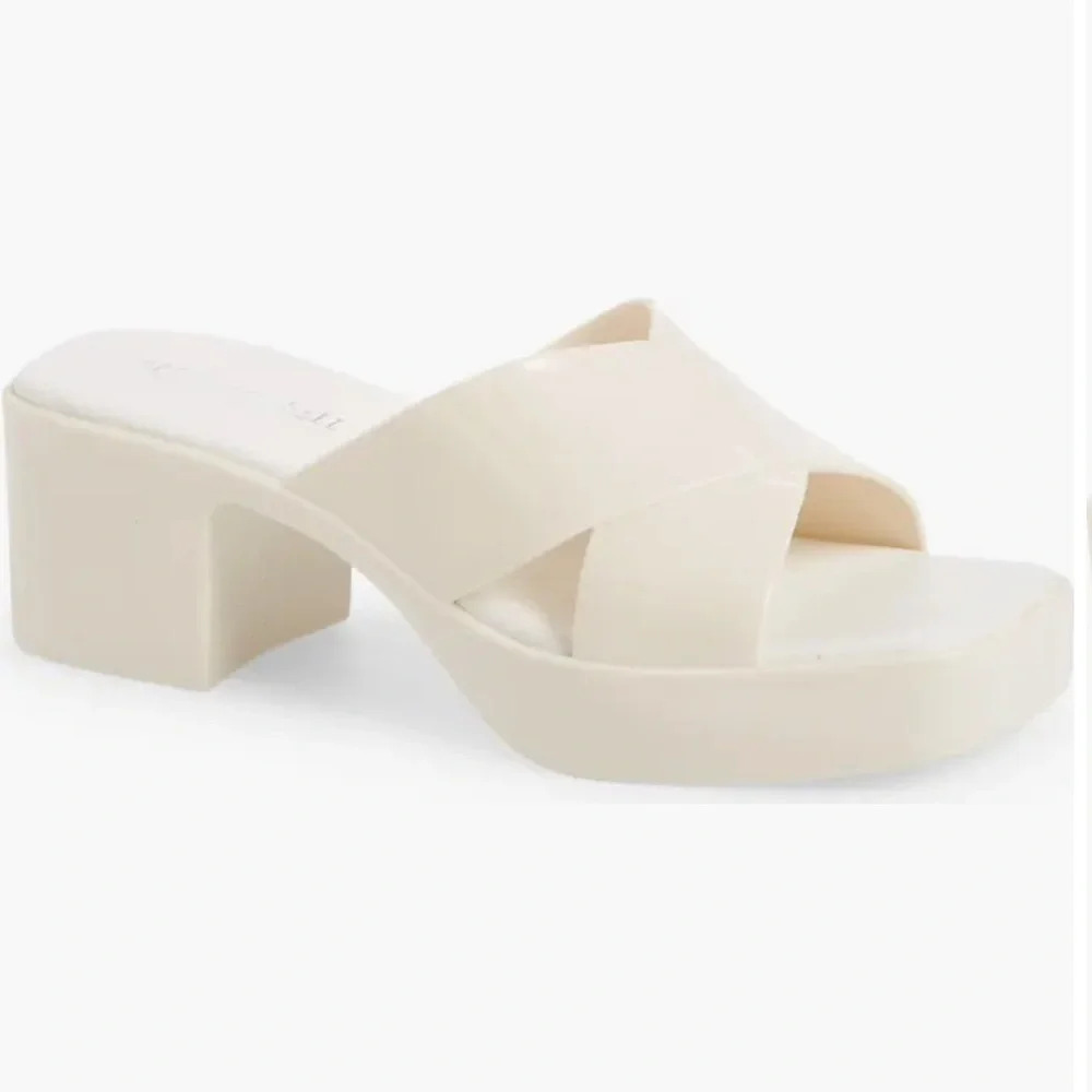 Jeffrey Campbell Bubblegum Platform Sandals in Cream Size 10